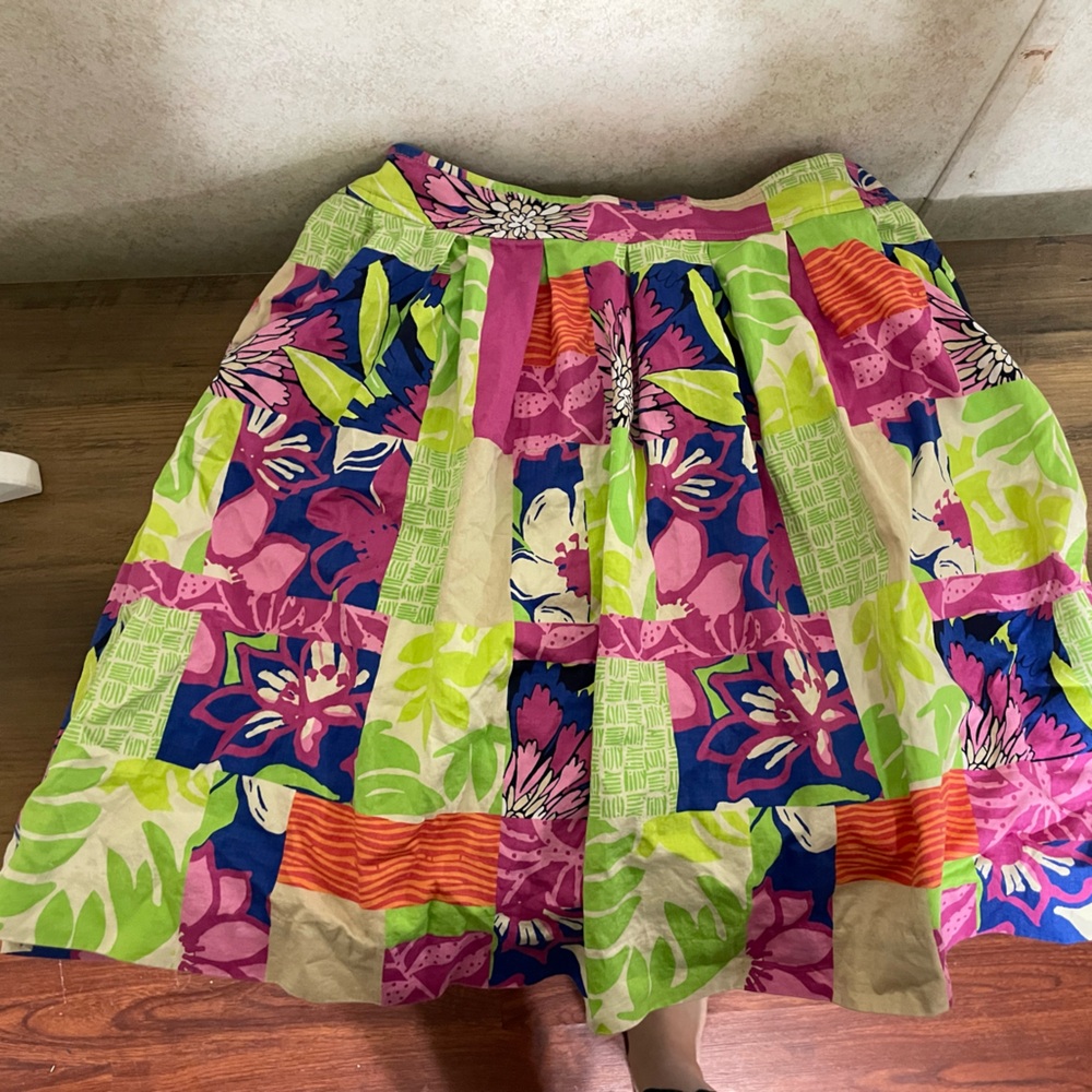 Lilly Pulitzer Colorful Floral Patchwork Skirt
